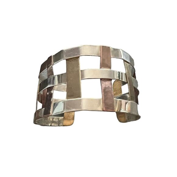 RLM Robert Lee Morris 925 Sterling Silver Copper Cuff Bracelet - Picture 2 of 15